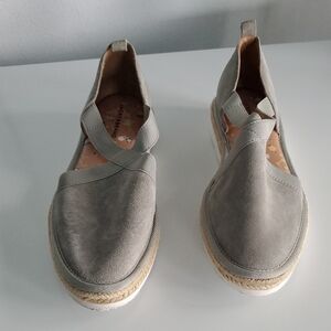 🌴 Lucky Brand LP-Jenife Taupe Espadrilles Slip-On Suade Shoes Size 9